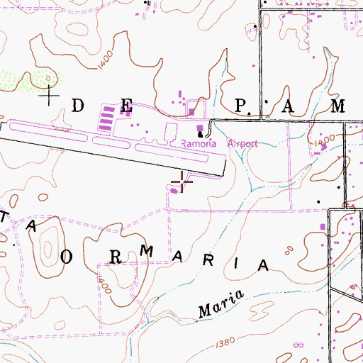 Topographic Map of Valle De Pamo or Santa Maria, CA