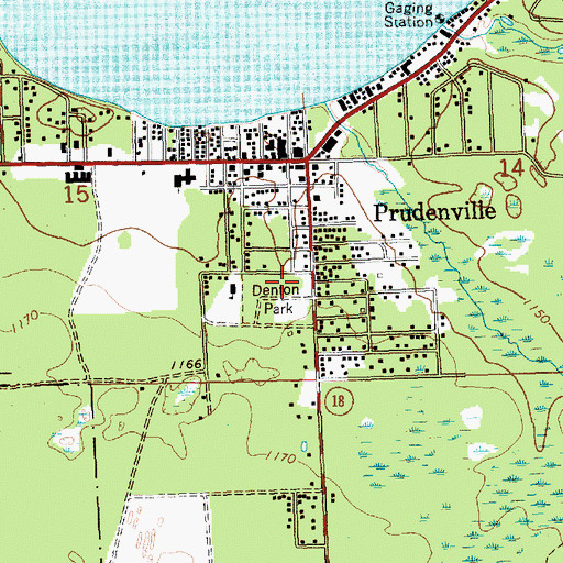 Topographic Map of Denton Township Trailer Park, MI