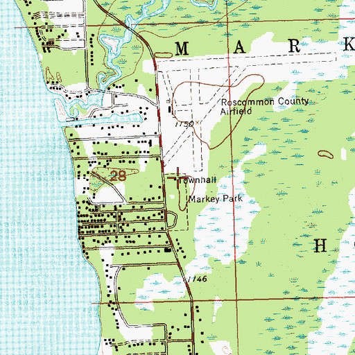 Topographic Map of Markey Township Hall, MI