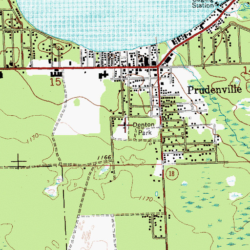 Topographic Map of Prudenville Elementary School, MI