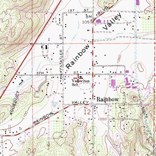 Topographic Map of Vallecitos Elementary School, CA