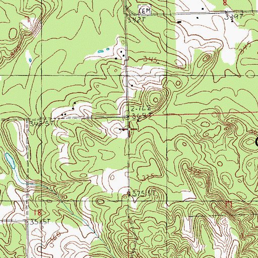 Topographic Map of Wheatland Post Office (historical), MI