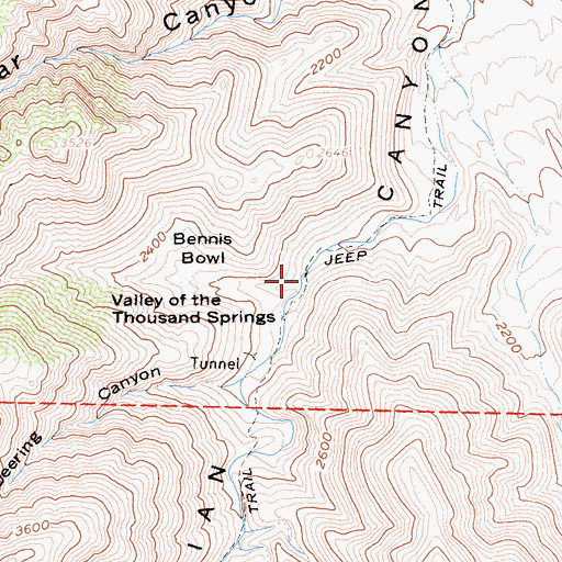 Topographic Map of Valley of the Thousand Springs, CA
