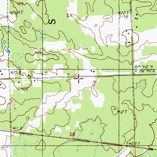Topographic Map of Bunyea Post Office (historical), MI