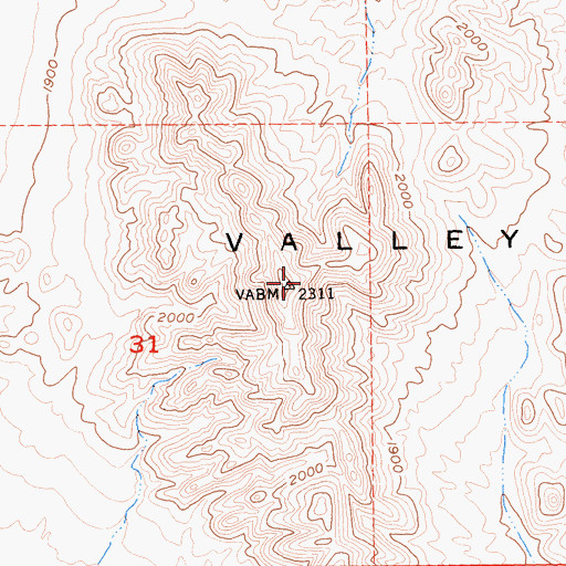 Topographic Map of Valley Mountain, CA