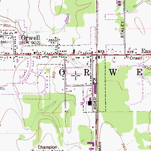 Topographic Map of Asbury Park, OH