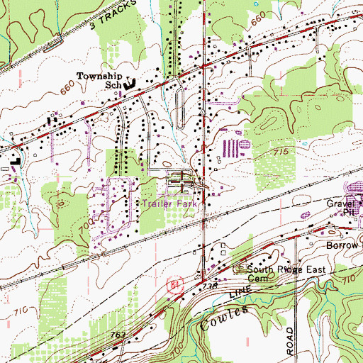 Topographic Map of Profeta's Mobile Home Park, OH