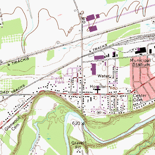 Topographic Map of Mobile Grove Trailer Park, OH