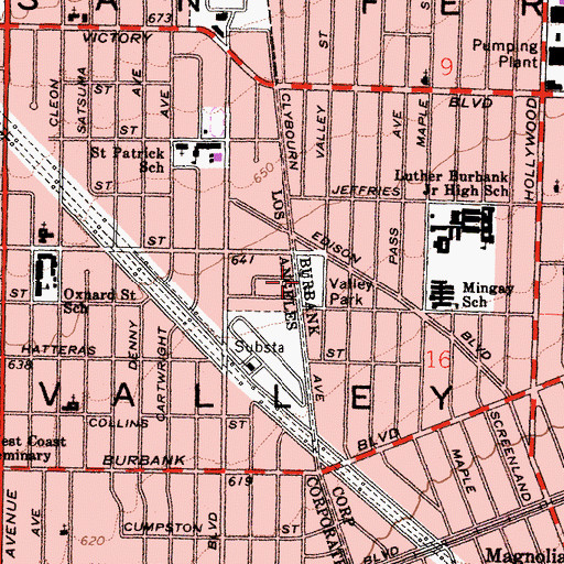Topographic Map of Valley Park, CA