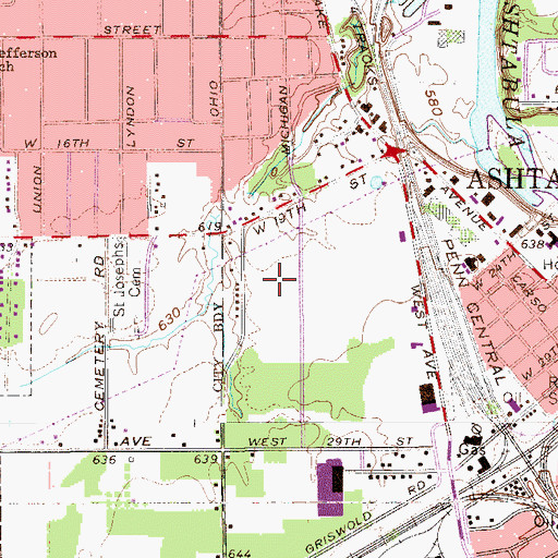 Topographic Map of Willow Arms, OH