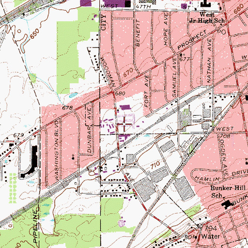 Topographic Map of Woodman Mobile Home Park, OH