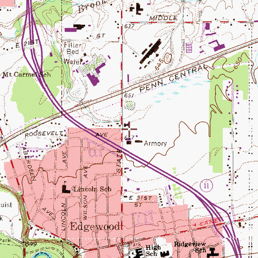 Topographic Map of State Road Mobile Home Park, OH