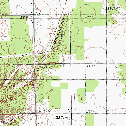 Topographic Map of Spruce Hollow Campground, MI