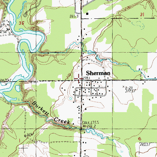 Topographic Map of First Wexford County Courthouse Historical Marker, MI