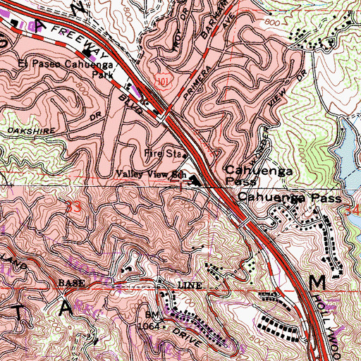 Topographic Map of Valley View Elementary School, CA