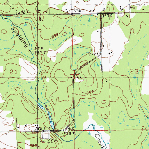 Topographic Map of Larson Family Cemetery, MI