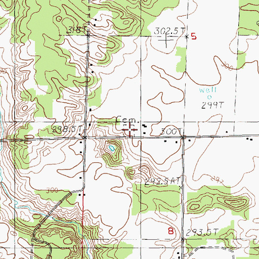 Topographic Map of Minor Cemetery, MI