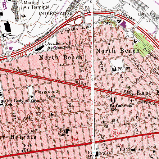 Topographic Map of East Elmhurst Congregation, NY