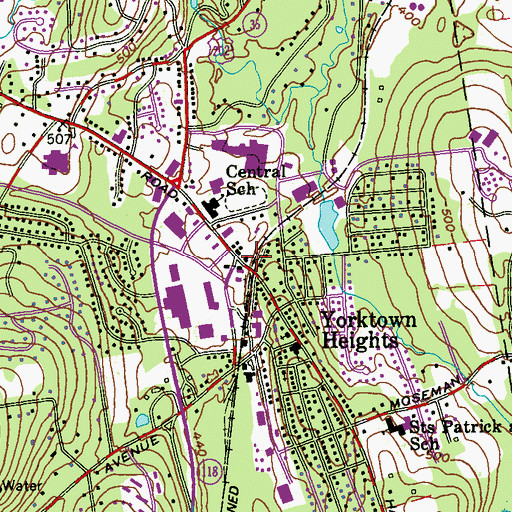 Topographic Map of Yorktown Heights Fire Department Engine Company 1, NY
