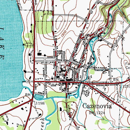 Topographic Map of Cazenovia College, NY