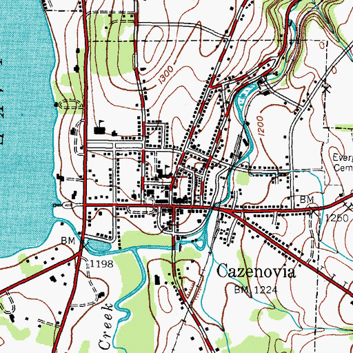 Topographic Map of Williams Hall, NY