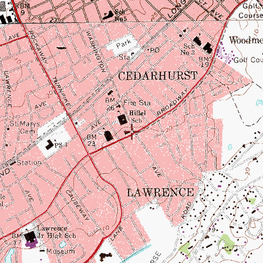 Topographic Map of Haftr Middle School, NY