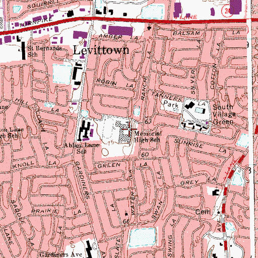 Topographic Map of Levittown Memorial Special Education Center, NY