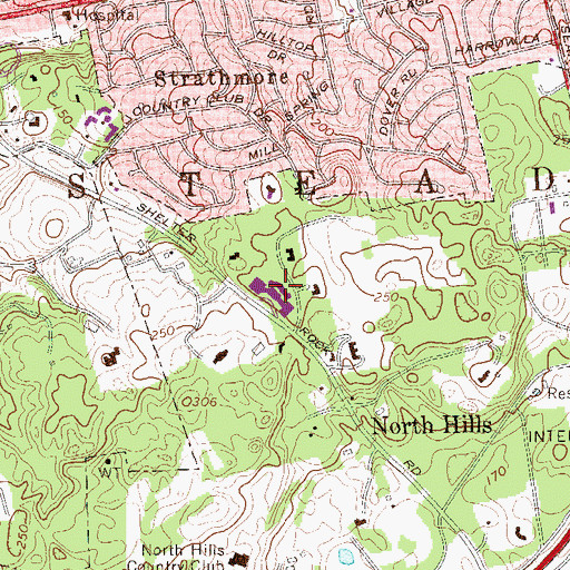 Topographic Map of Shelter Rock Elementary School, NY
