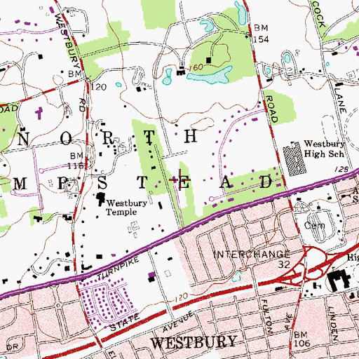 Topographic Map of Whispering Pines Seventh Day Adventist School, NY