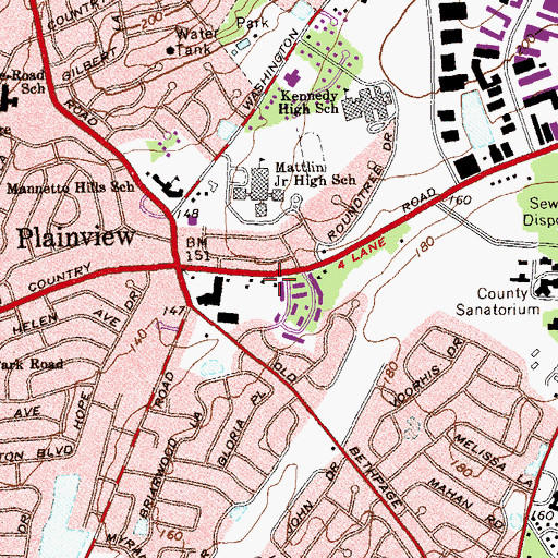 Topographic Map of Miss Sue's Nursery School and Kindergarten, NY