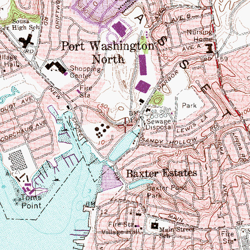 Topographic Map of Happy Montessori School of Port Washington, NY