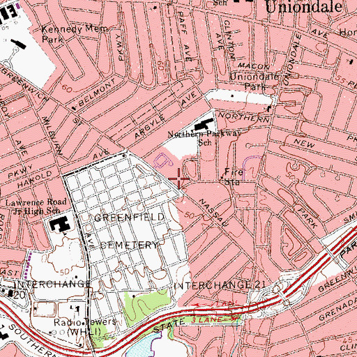 Topographic Map of Pat-Kam School Early Childhood Center, NY