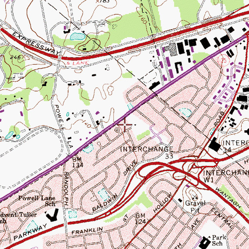 Topographic Map of Red Robin Country Day School, NY