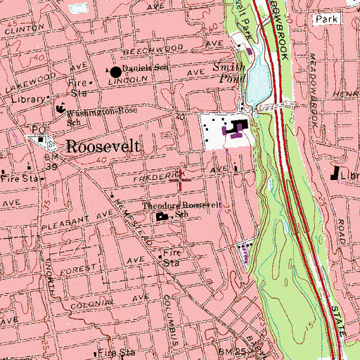 Topographic Map of Calvary Baptist Church, NY