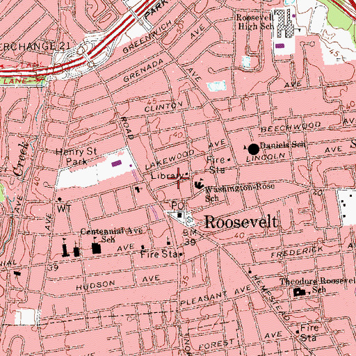 Topographic Map of Eglise De Dieu, NY