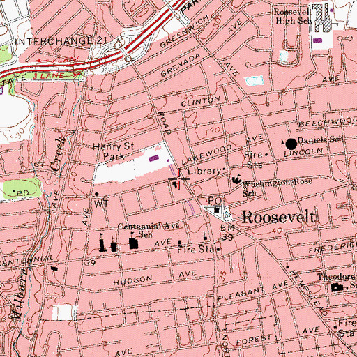 Topographic Map of First United Methodist Church, NY