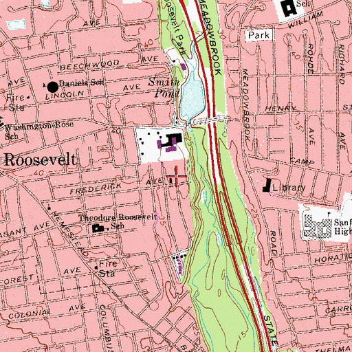 Topographic Map of Mount Sinai Baptist Church, NY