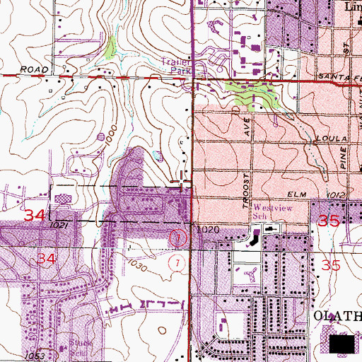 Topographic Map of Regan Plaza, KS
