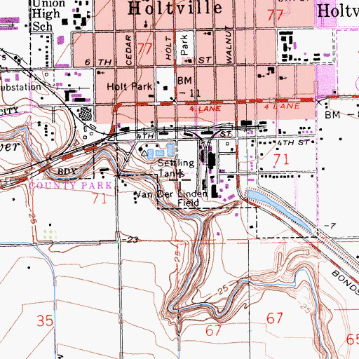 Topographic Map of Van Der Linden Field, CA