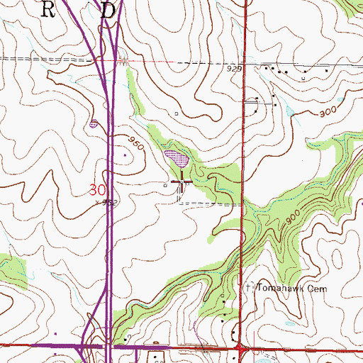 Topographic Map of Southcreek Business Park, KS