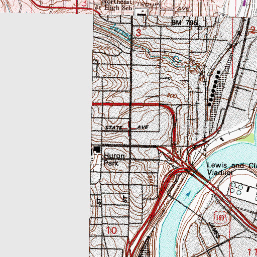 Topographic Map of Wyandotte Clinic, KS