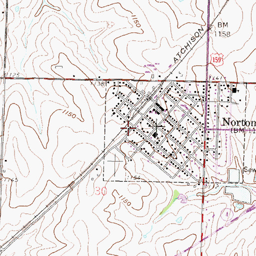 Topographic Map of Riverbend Rural Health Clinic, KS