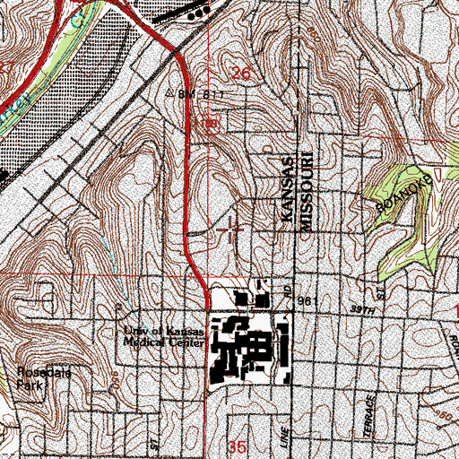 Topographic Map of Rainbow Mental Health Facility, KS