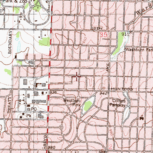 Topographic Map of Westboro Baptist Church, KS