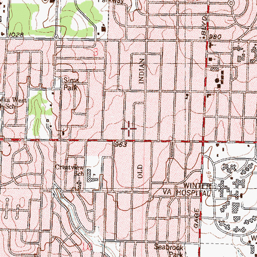 Topographic Map of Morning Star Bible Church, KS