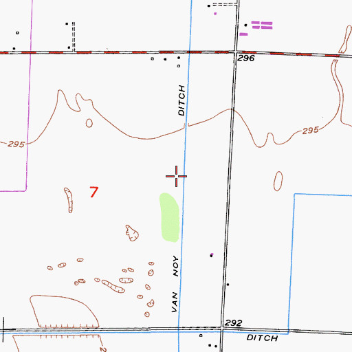 Topographic Map of Van Noy Ditch, CA