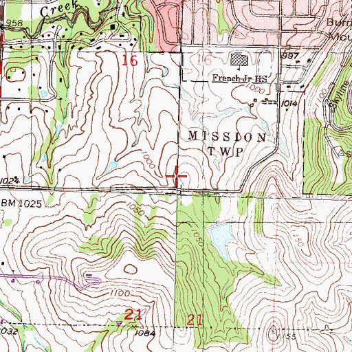 Topographic Map of Covenant Baptist Church, KS