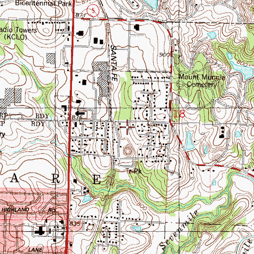 Topographic Map of Lansing Missionary Baptist Church, KS