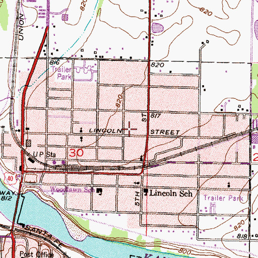 Topographic Map of Peace Mennonite Church, KS