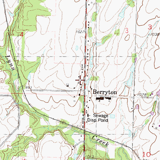 Topographic Map of Berryton Baptist Church, KS